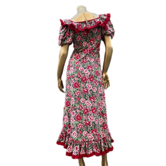Vintage THE HANA HOU COLLECTION BY JANE M Floral Ruffled dress, cotton, size 8 - Picture 4 of 10